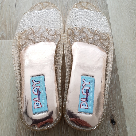 NWOT JEFFREY CAMPBELL PLAY Wedge Jelly Sandals - Picture 6 of 8